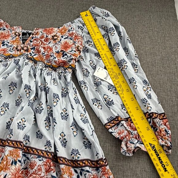 NEW! Angie Mini Dress Small Peasant, Boho Rayon Floral - Picture 6 of 10